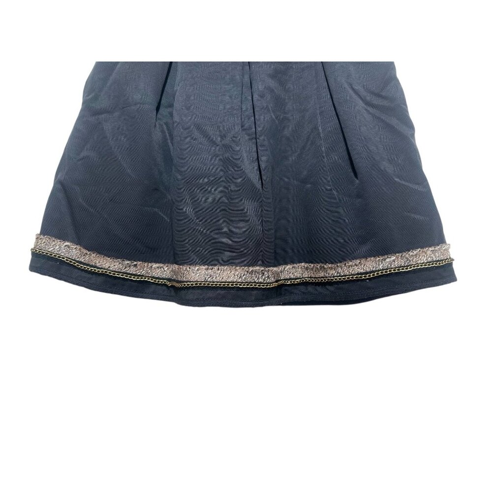 BCBGMAXAZRIA Blazer Skirt Set Women Small Black Chain Tweed Office Academia FLAW - Picture 9 of 16